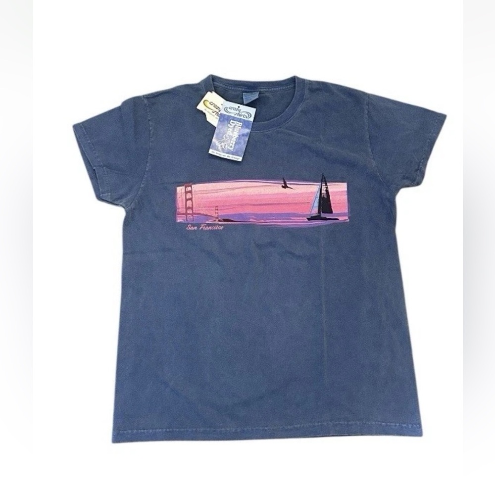 NWT Crazy Shirts 80s Inspired Blueberry Dyed San Francisco Souvenir Tee, Size M